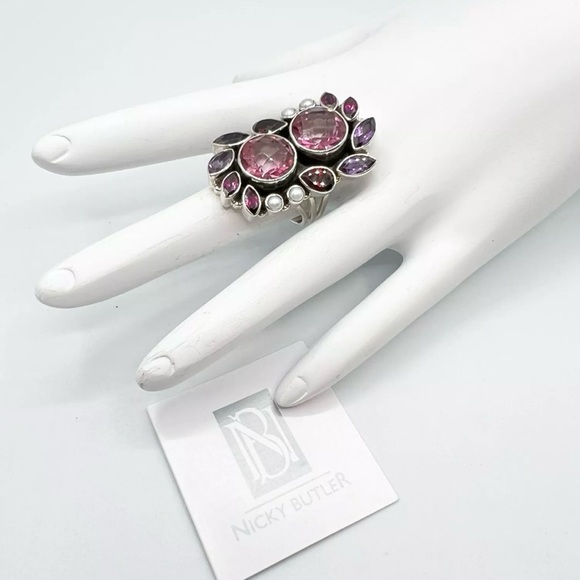 🌟Nicky Butler One of a Kind 925 Sterling Silver Pink Quartz Size 7.5 Ring NEW - Picture 4 of 15